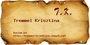 Tremmel Krisztina névjegykártya